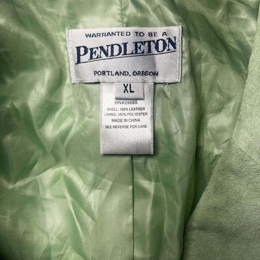 Pendleton Jacket Blazer Vintage Womens Green Sued… - image 3